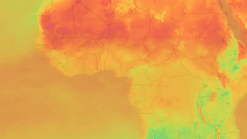 Temperature weather map