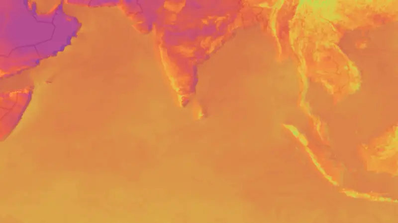 Temperature weather map